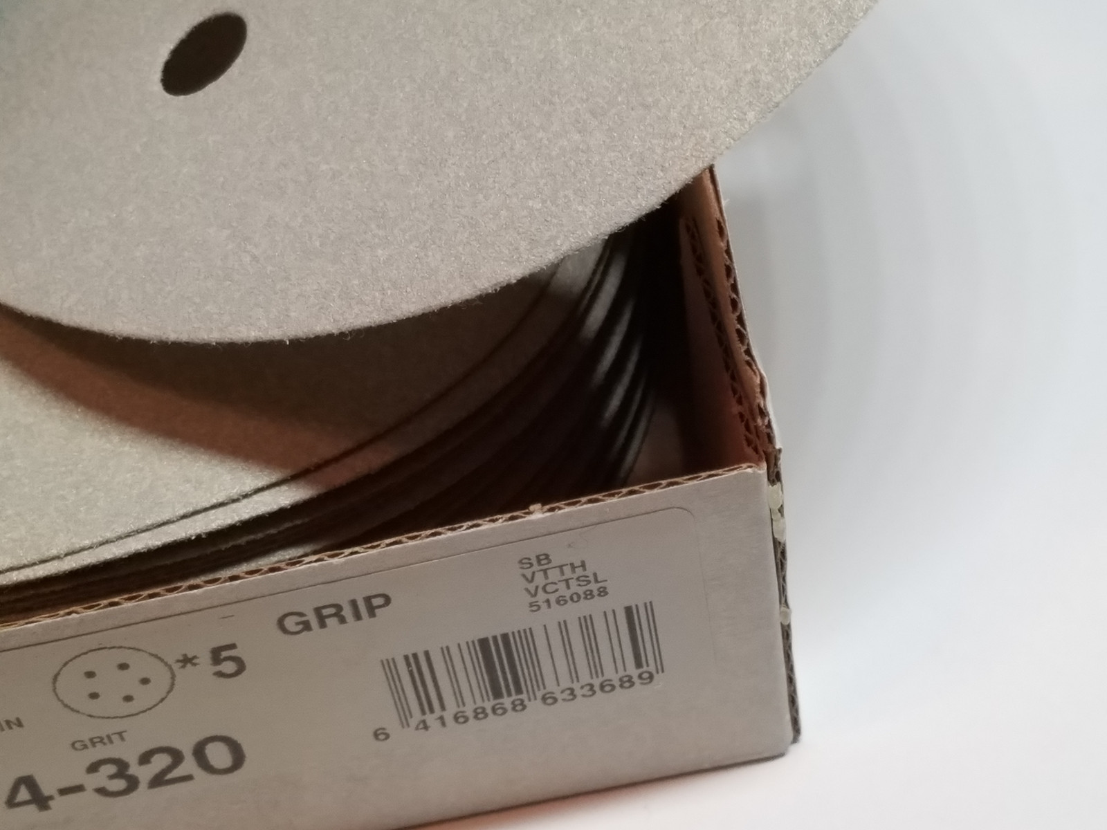 Mirka 320 Grit Sandpaper Discs Hook & Loop Back 50 Sanding Discs 5 Hole 5 Inch