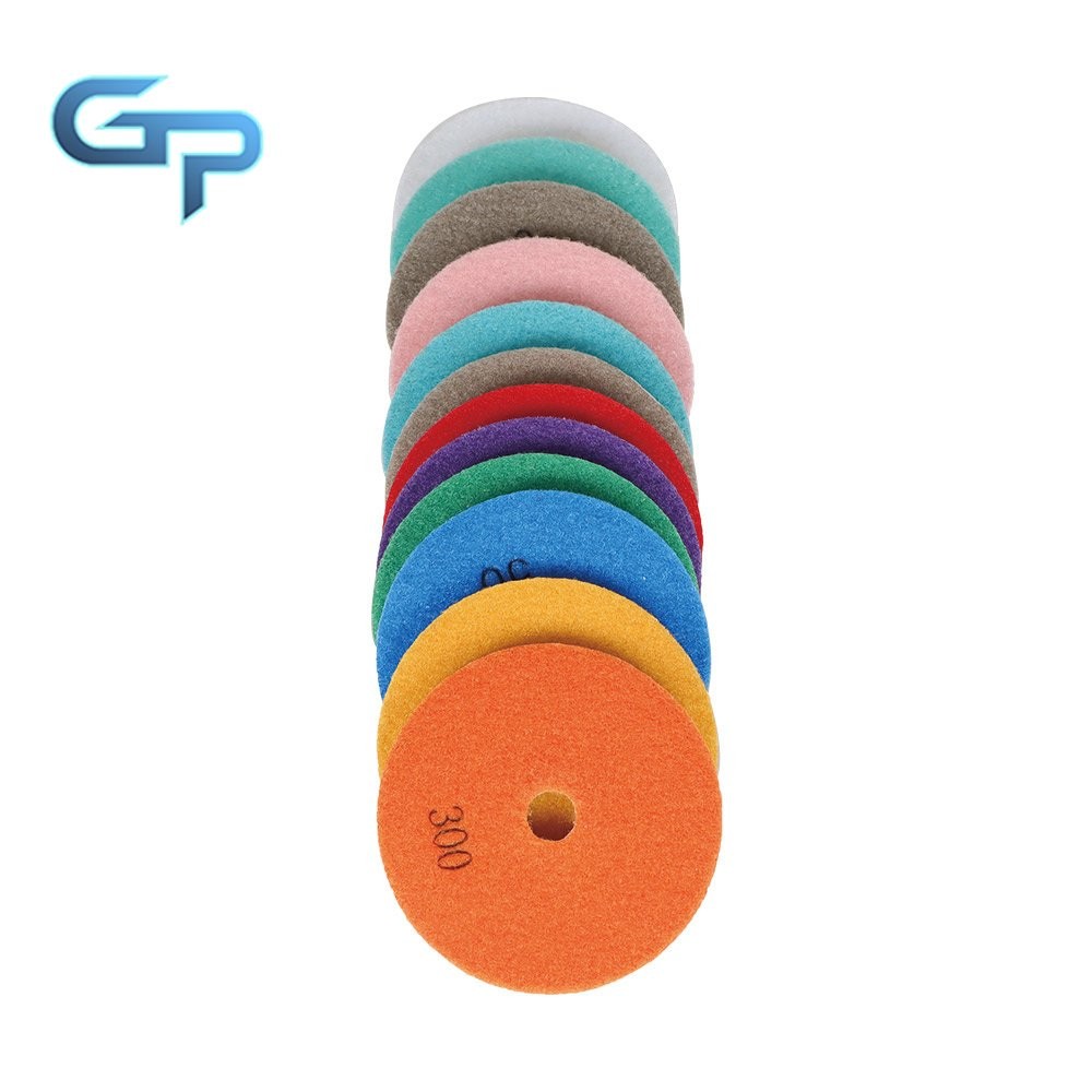 14 Pieces 4Inch Diamond Polishing Pads Kit With 2 Pack  5/8In-11 Backer Pads New