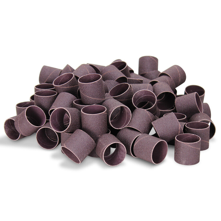 1″ x 1″ Aluminum Oxide Spiral Bands, No Lap Sanding Sleeves – 100 Pack