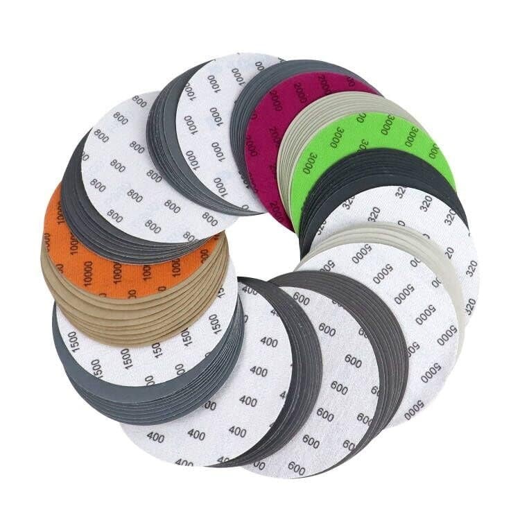 100Pcs Wet Dry Sandpaper Discs | 320-10000 Grit Assortment