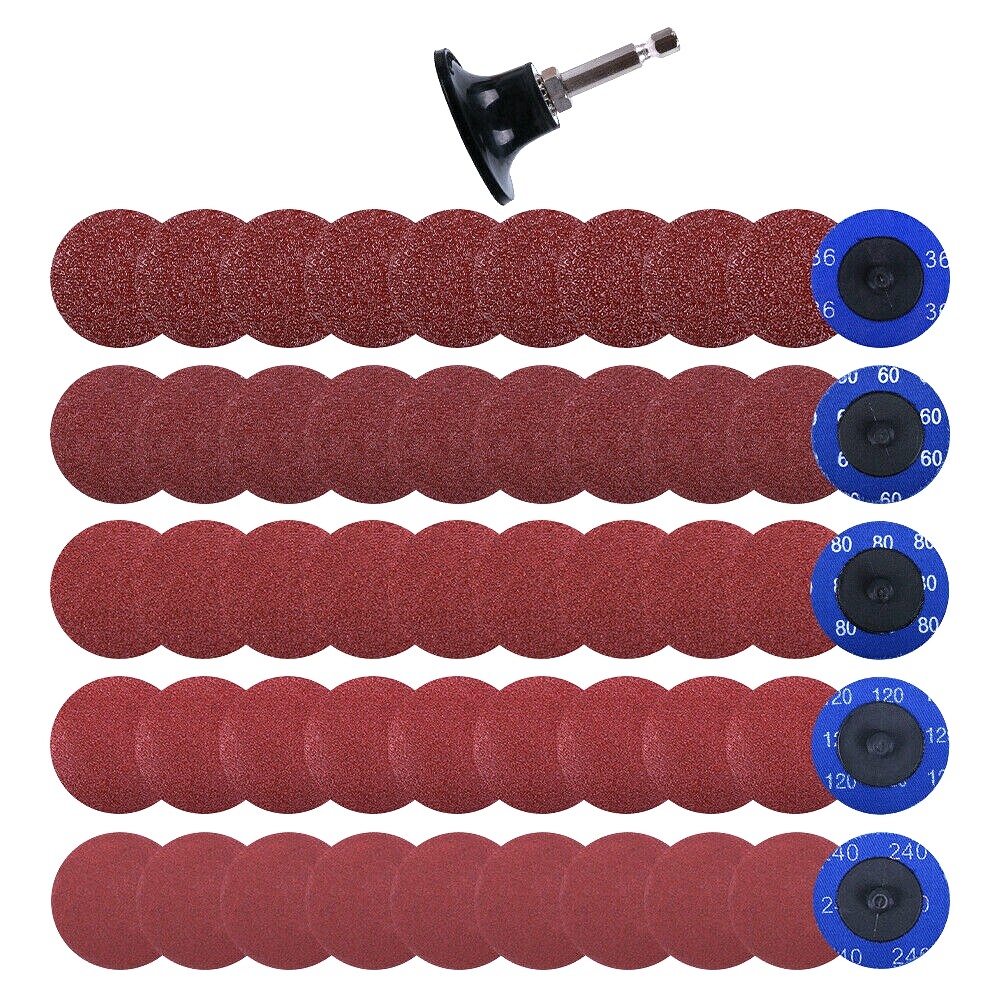 2 inch 36 60 80 120 180 240 Grit Roll Lock Die Grinder Sanding Discs and Holder