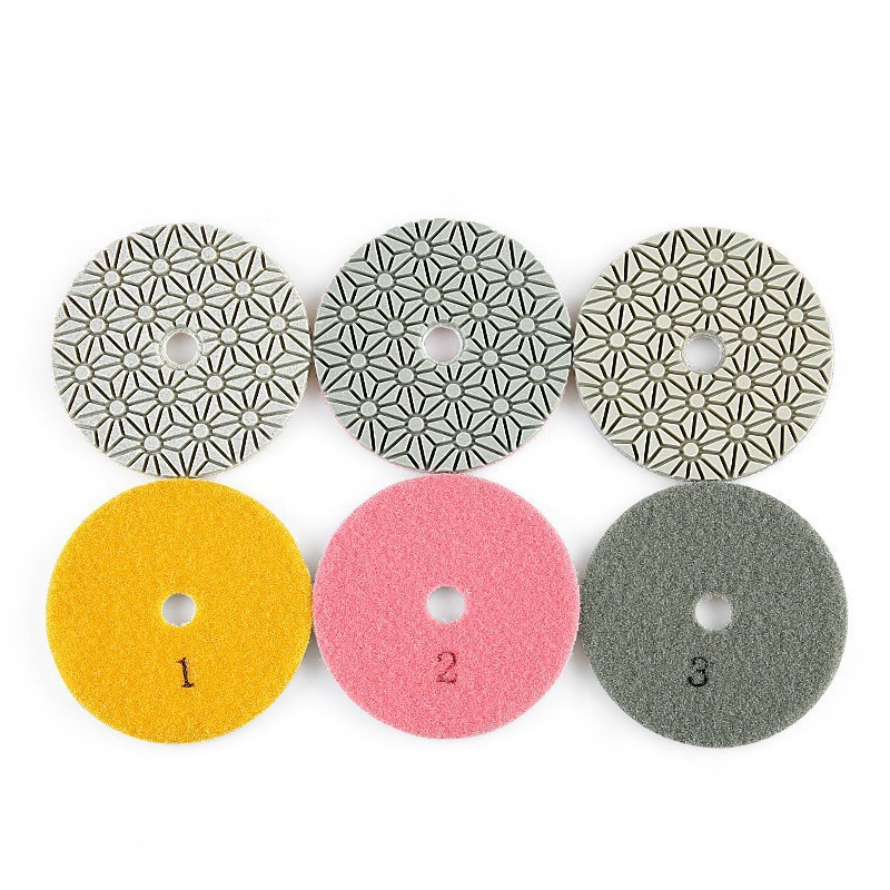 100mm Diamond Polishing Pads Three-Step Water Grinding Disc Stone Marble Granite