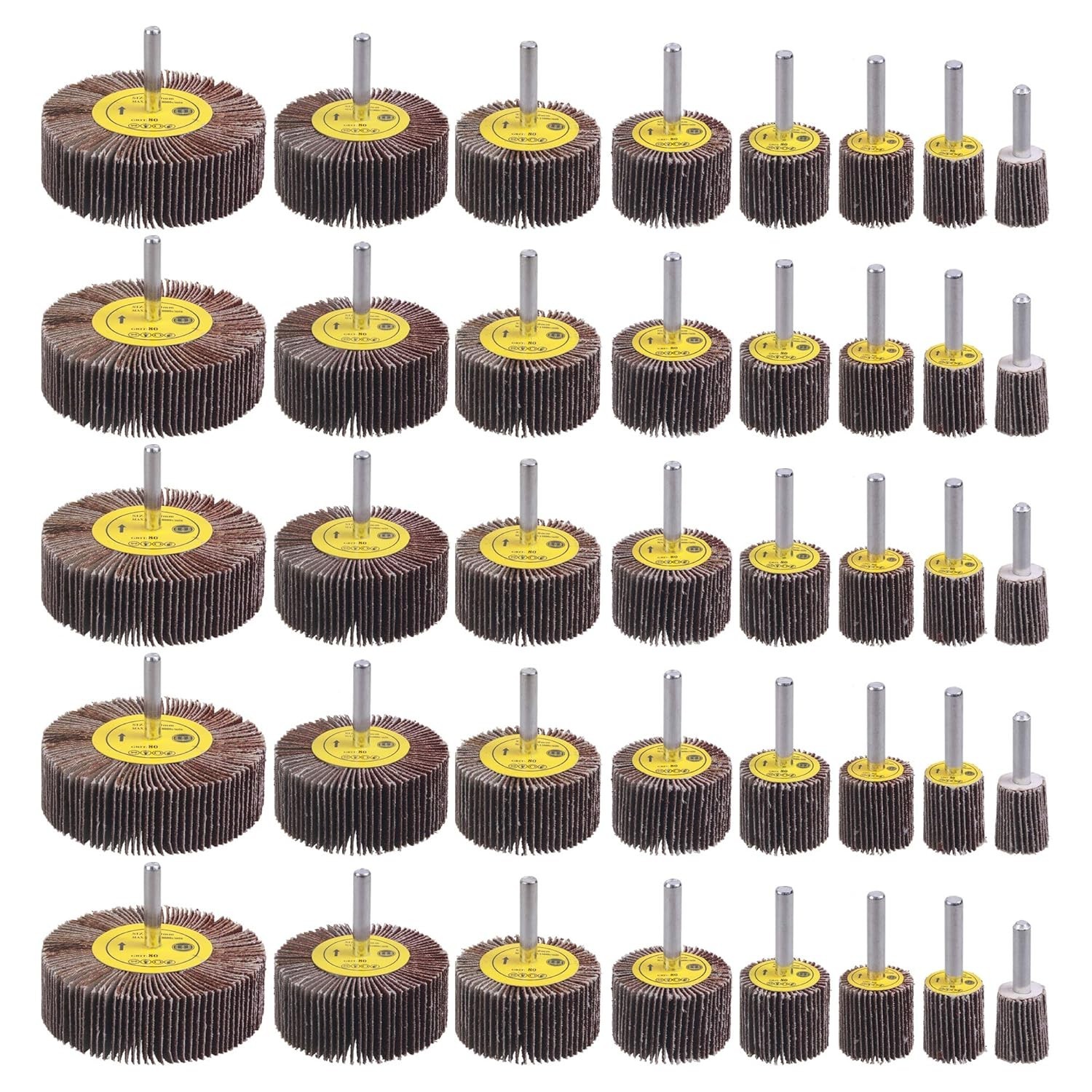 1/4″ Flap Wheel Sander Set | 40 Pack, Aluminum Oxide