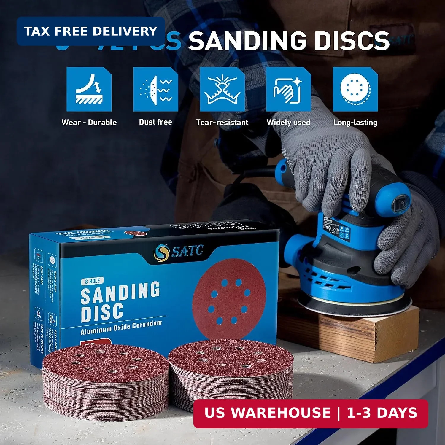 Premium 5 Inch Sanding Discs – 72 PCS with Hook and Loop for Orbital Sanders
