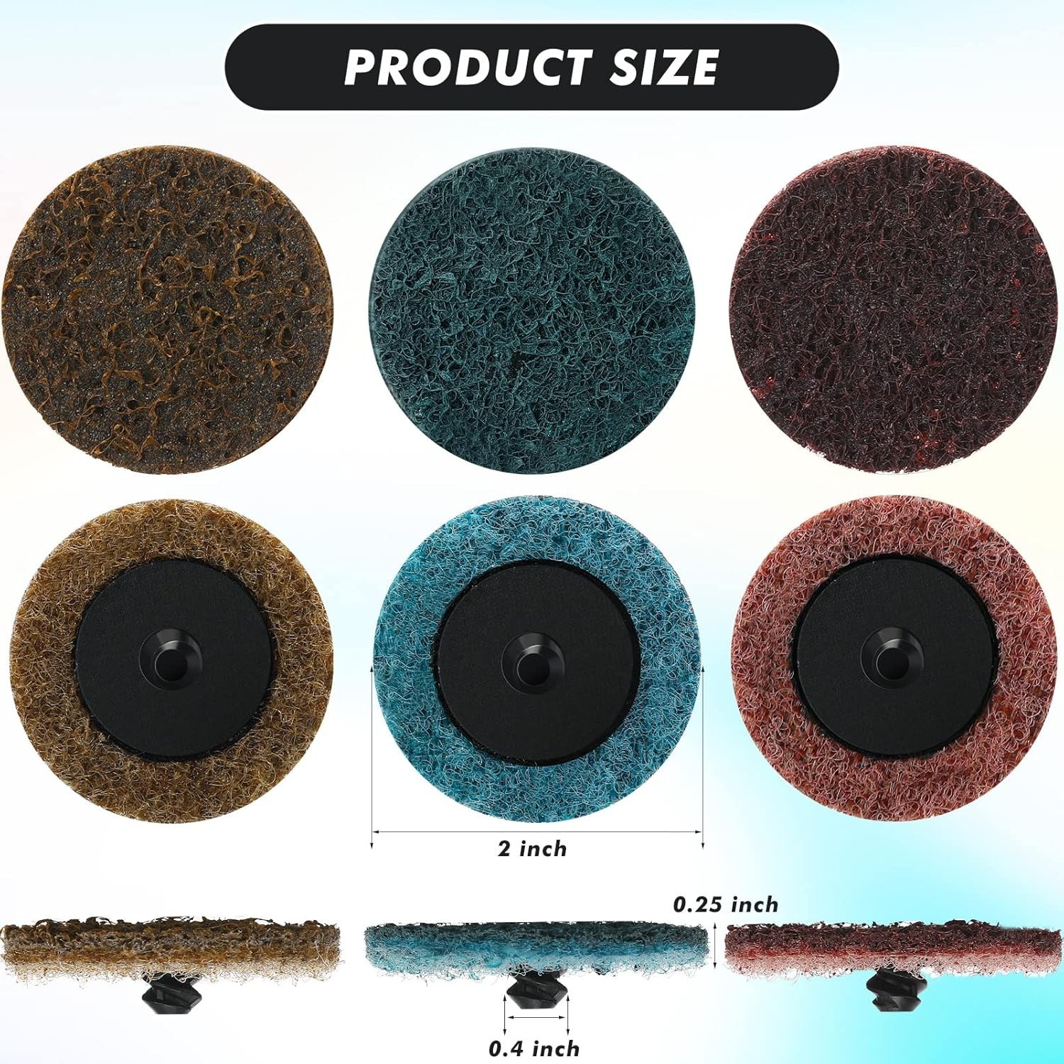 Professional 150 Pcs 2″ Surface Conditioning Pads – Quick Change, Aluminum Oxide