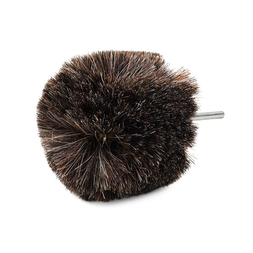 Bacar 4″ Horsehair Polishing Wheel for Drill – Shoe & Leather 4 inches, brown