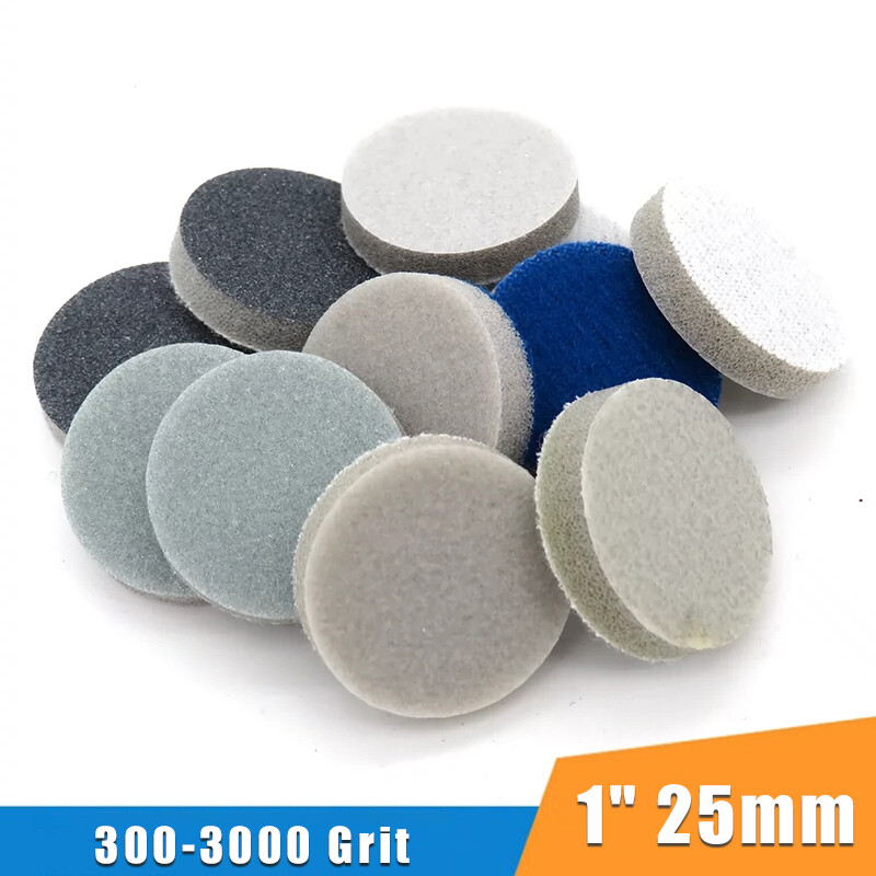 1″ 25mm Sponge Sandpaper Wet And Dry Sanding Discs Self Adhesive 300-3000 Grit