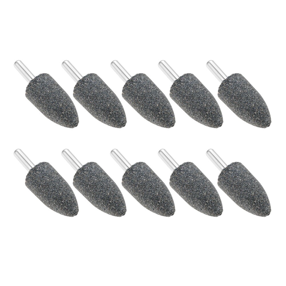 10PC Cone Shape Grinding Stones 20mm Aluminium Oxide Fit Electric Rotary Tool