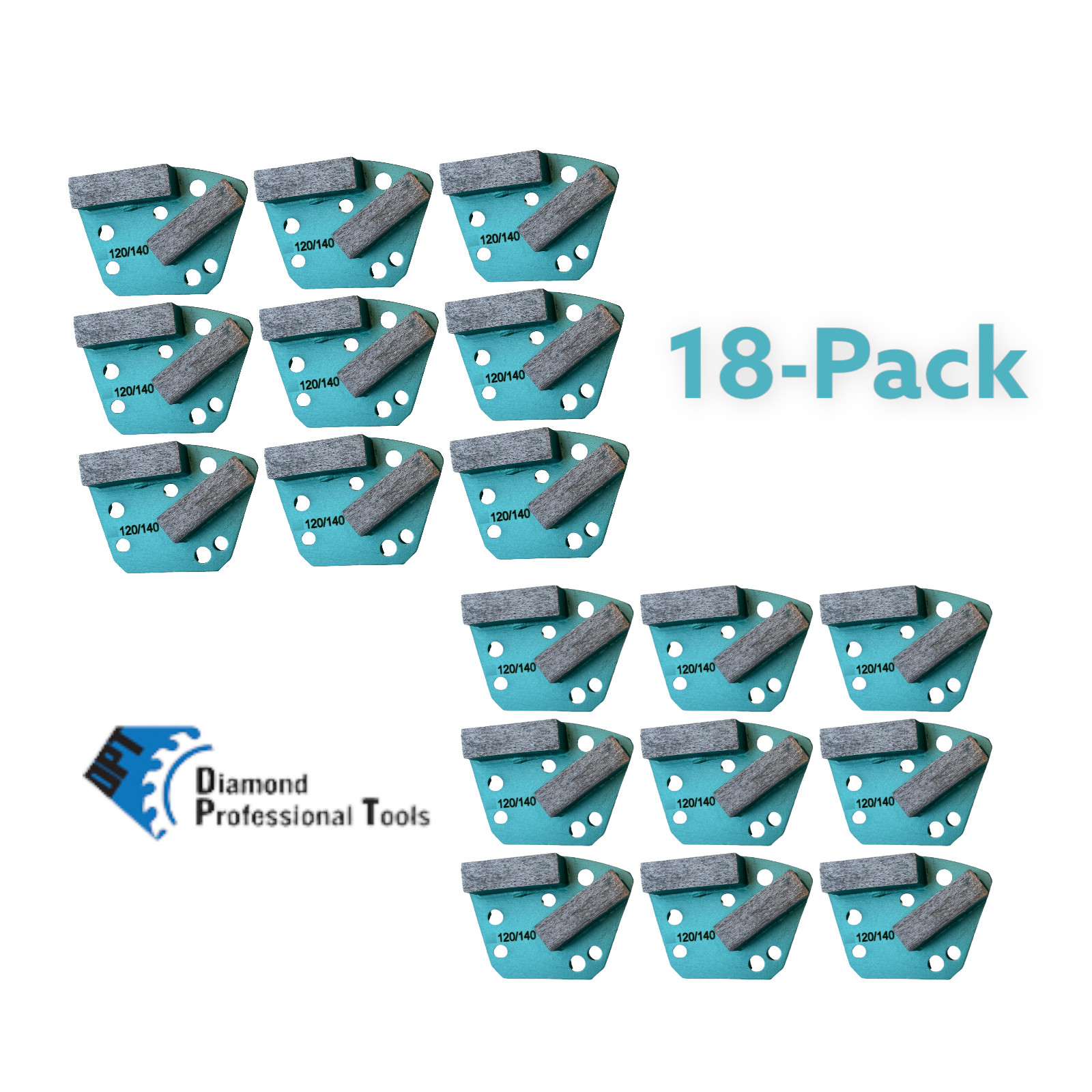 18 Pack Diamond Grinding Discs for Bolt-on Concrete Floor Grinders Medium Bond