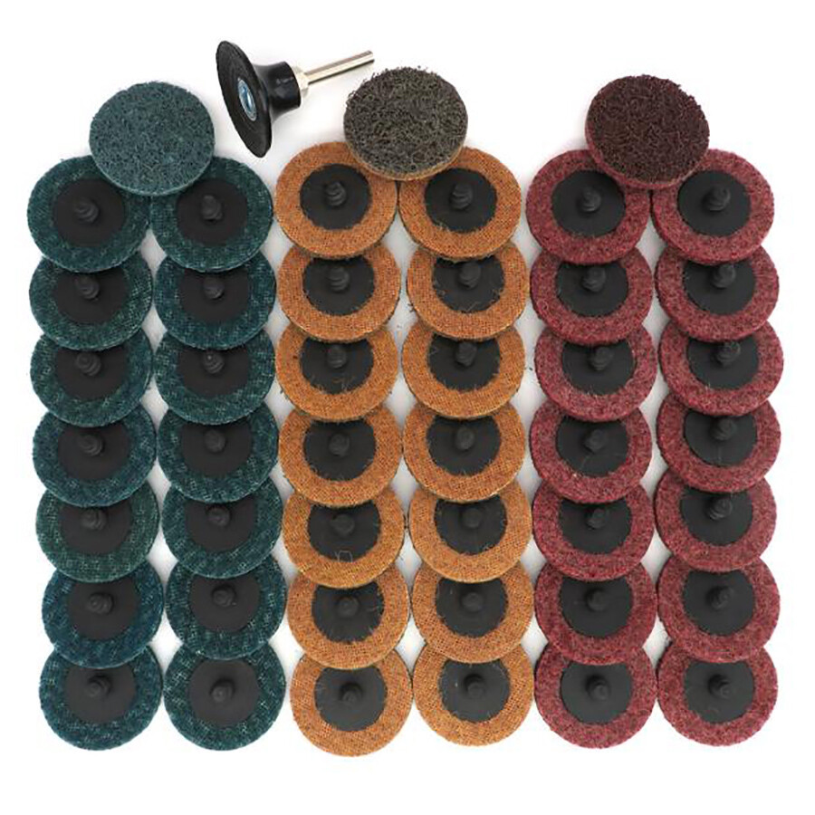 46PCS 2″ Roll Lock Sanding Discs Set W/ 1/4 Holder Die Grinder Quick Change Disc