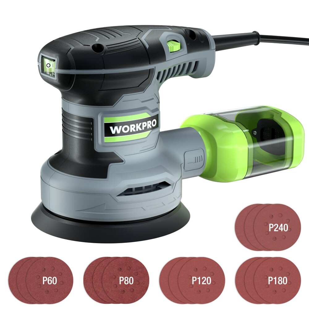 5″ Random Orbit Sander 6 Variable Speeds 7000 to14000 RPM 2.5Amp Electric Sander