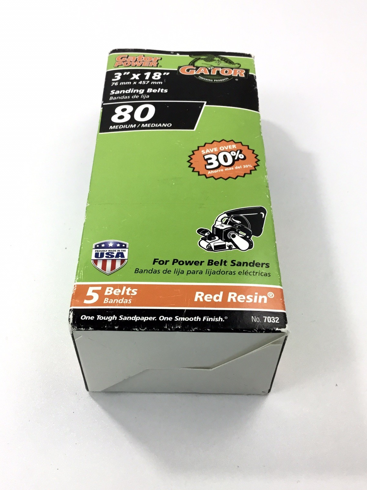 Gator 3 X 18 Red Resin Aluminum Oxide Sanding Belts, 80 Grit, 5 Pack 7032 NEW