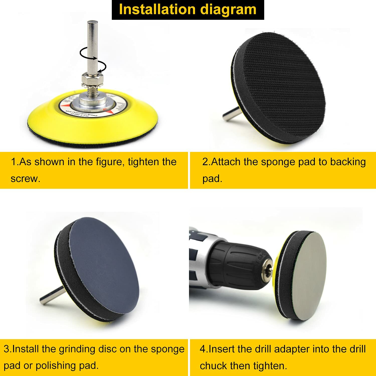 2 in Hook Loop Sanding Discs Pads Kit for Drill 60-10000 Grit Wet Dry Sandpaper