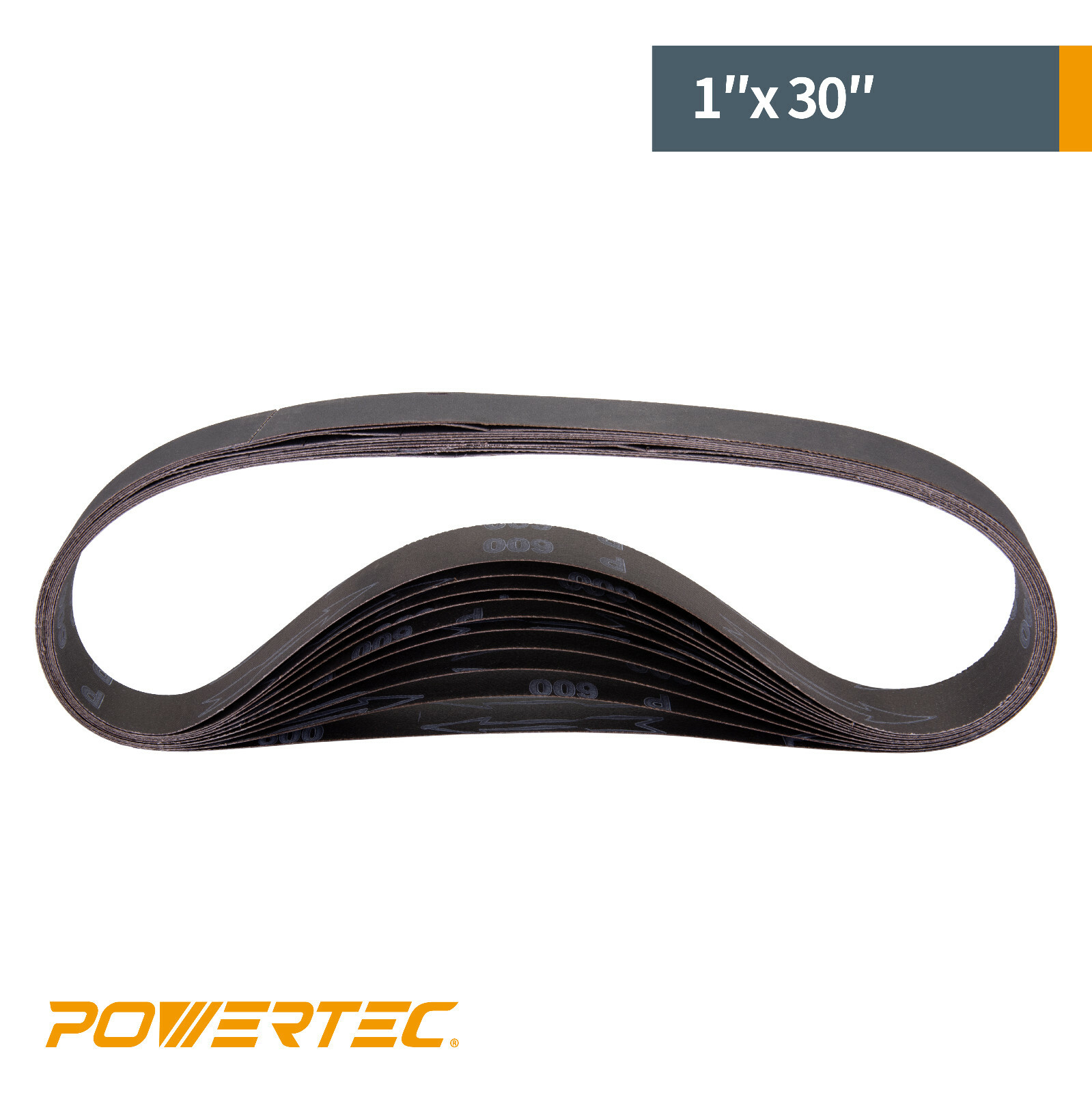 POWERTEC 1 x 30″ 400 Grit Silicon Carbide Sanding Belt, 10pk (457400)