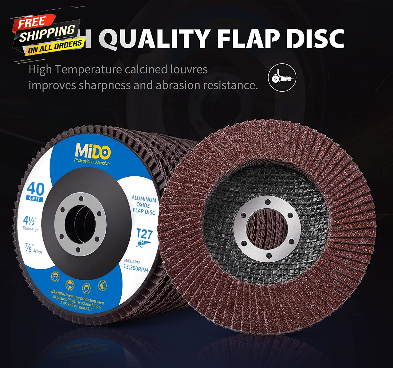 20 Pack Flap Discs 4.5 x 7/8″ Grinding Wheel T27 Flapper Wheel for Die Angle