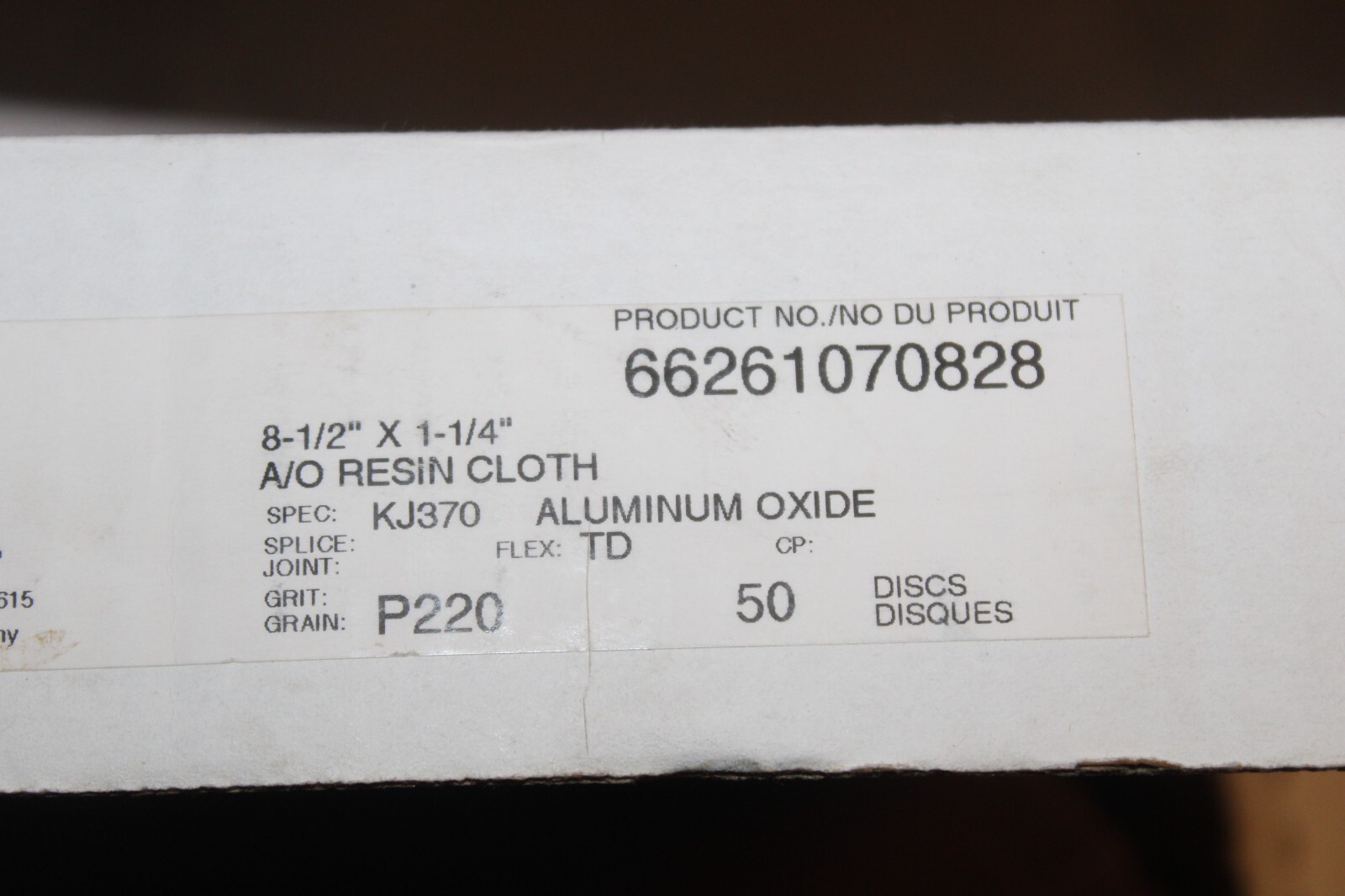 50 pcs NORTON Cora 8-1/2″ x1-1/4″ A/O Resin Cloth Abrasive Sanding Disc Grit 220