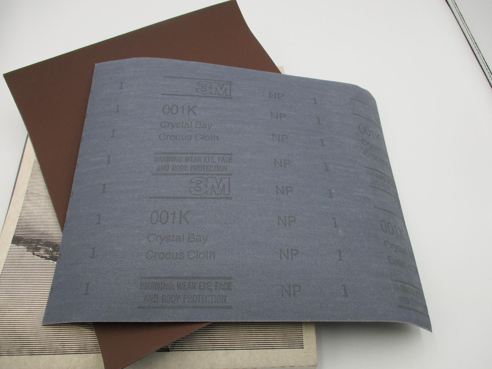 50 Pc 3M 001K Crystal Bay Crocus Cloth 9×11 in Coated Abrasive Sheets 1000 grit