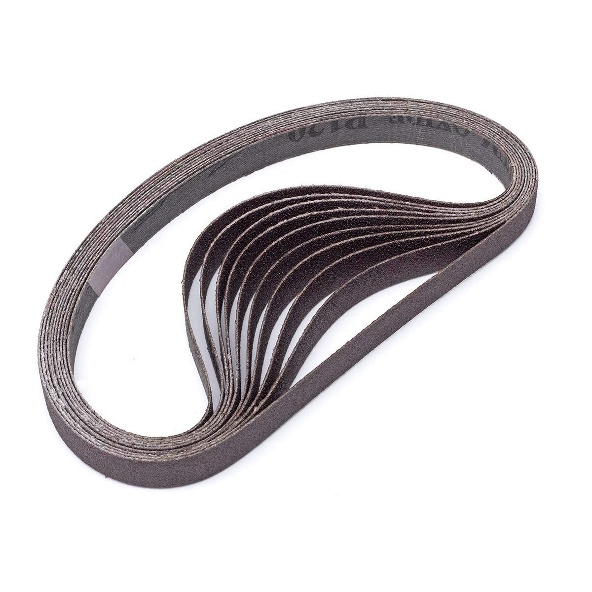 Eastwood 10pk 1/2×18 Aluminum Oxide 120 Grit Abrasive Belts Brown