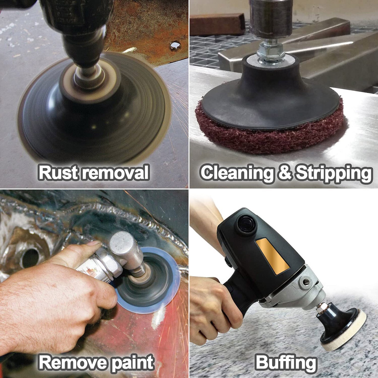 2 Inch Surface Bristle Clean Conditioning Sanding Disc Pad Holder Roll 3 Pack