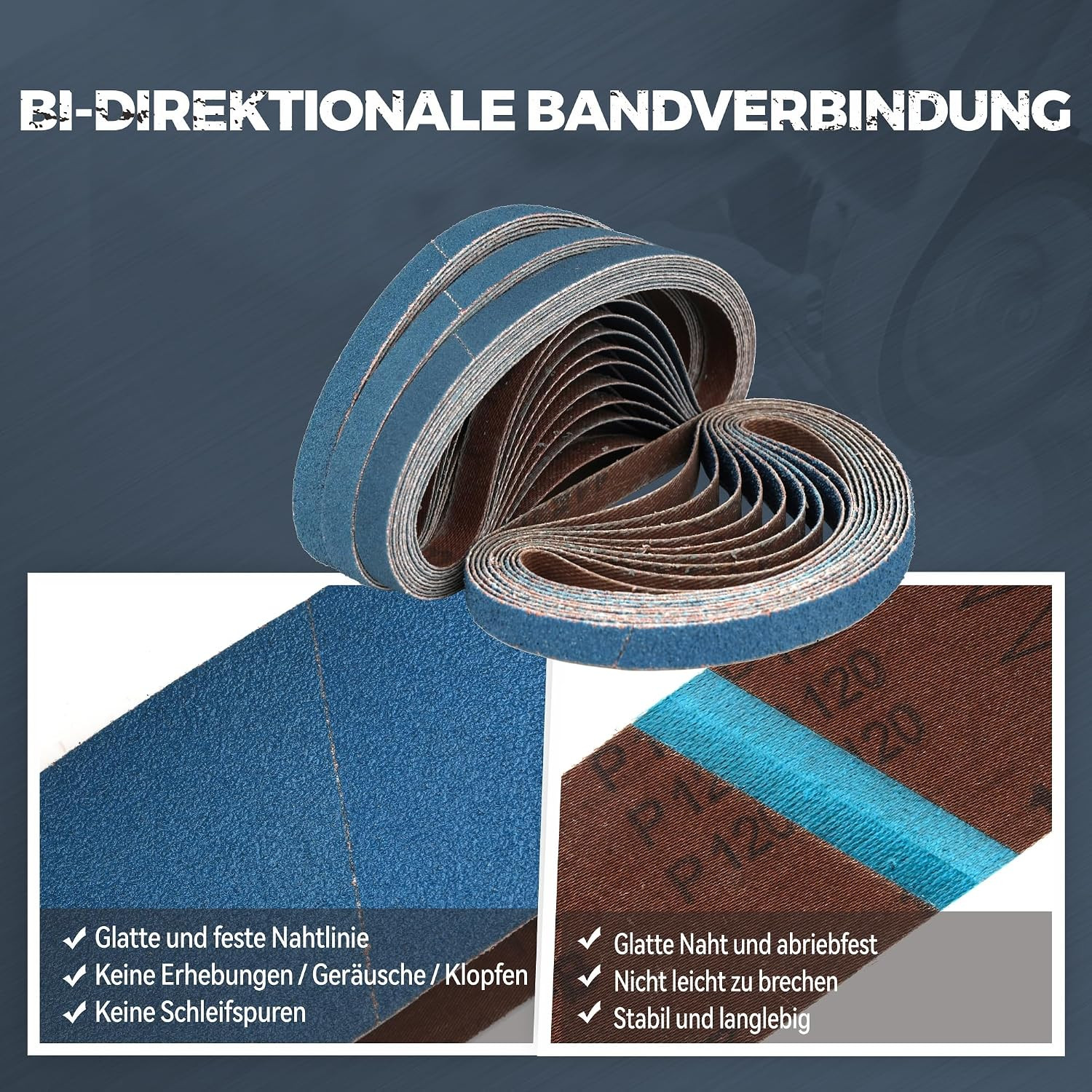 3/8 X 13 Inch Zirconia Sanding Belts, 40Pcs 10 Each of 40/60/80/120 Assorted