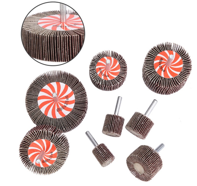 15mm-80mm Sanding Flap Wheel Disc Sandpaper Abrasive 1/4” Shank Drill 80 Grit