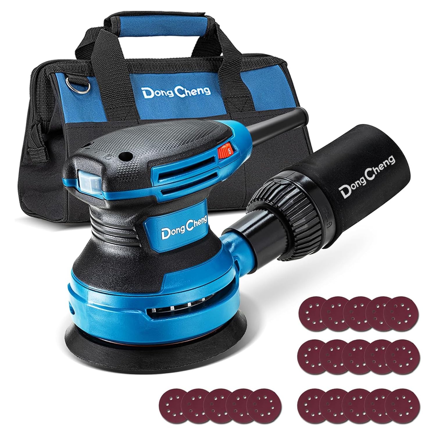 Dong Cheng 5-Inch Random Orbital Sander 3.2A 12800OPM Electric Palm Blue