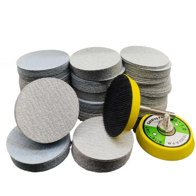 1″ Inch 25mm Flocking Disc Sandpaper Dry Grinding Use 60~1000 Grit Hook And Loop