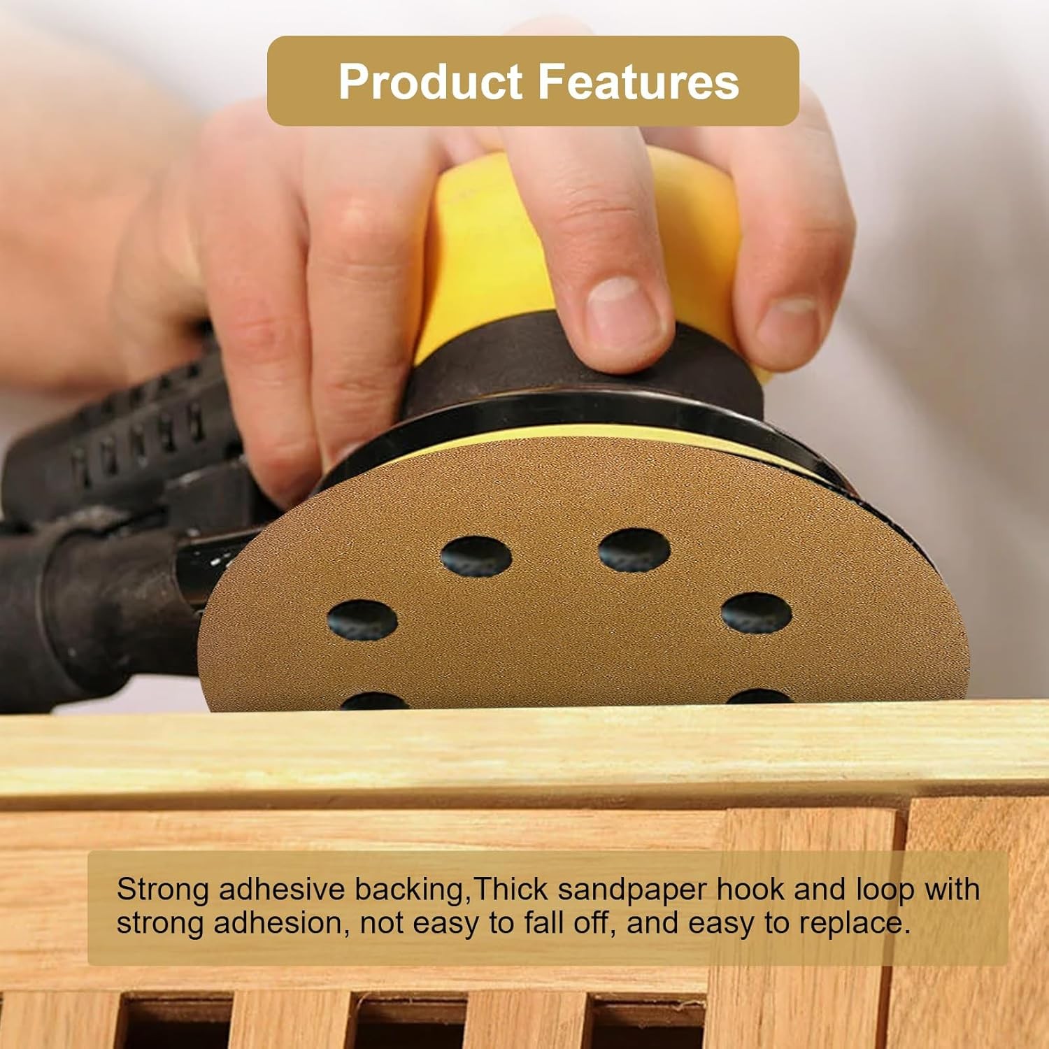 50PCS 5In 125mm 8 Hole Sanding Disc Sandpaper 600 Grit for Random Orbital Sander