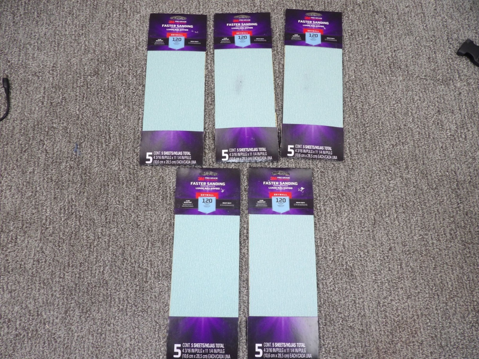 5 3M Pro Grade Precision Sanding Sheets 120 Grit 5 Packs Of 5 4 3/16″ x 11″