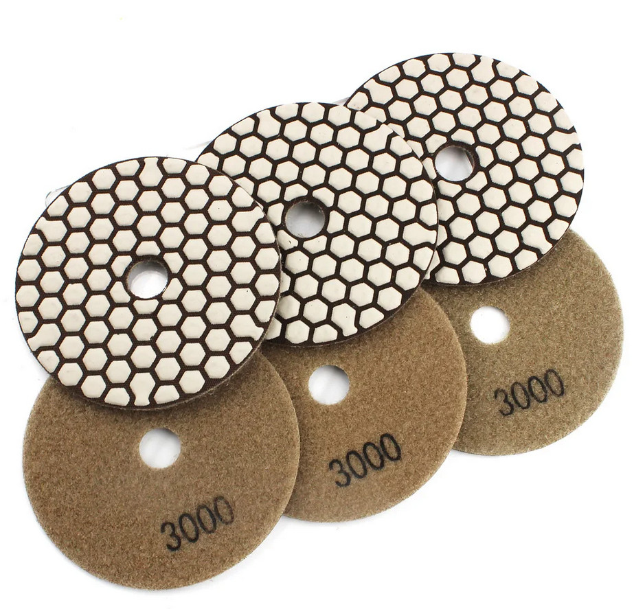6pcs4″100mm Diamond Polishing Pad Kit Flexible Dry Sanding Disc For AngleGrinder