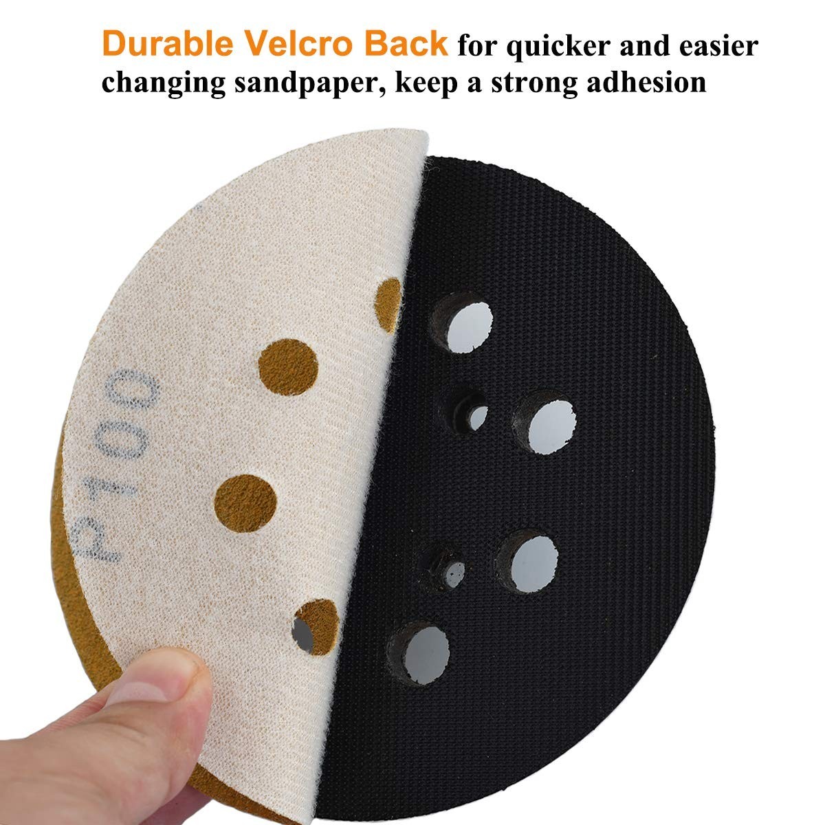 5-Inch Hook and Loop Sanding Discs – 50 Pack, 100 Grit for Professionals