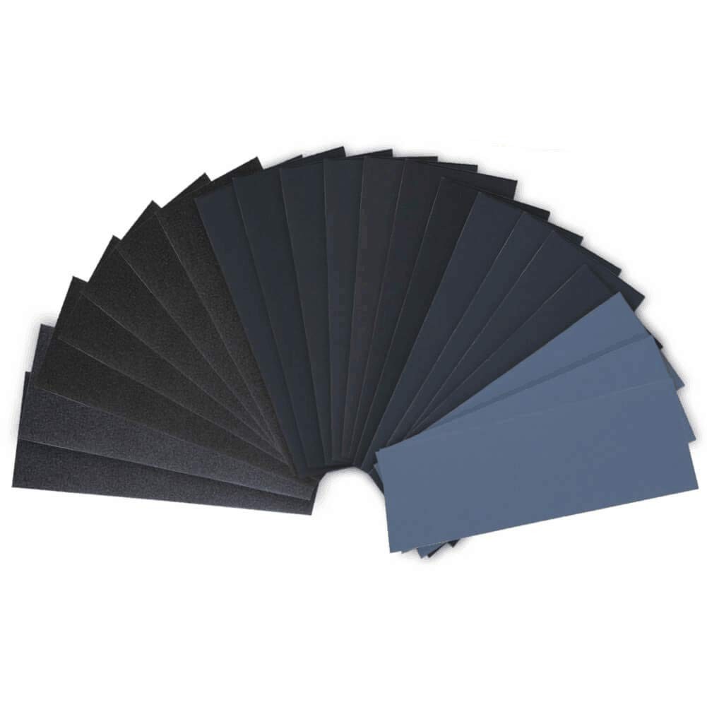 28 Pcs 120 to 3000 Grit Wet Dry Sandpaper Assortment 9 * 3.6 28 Pcs, Black