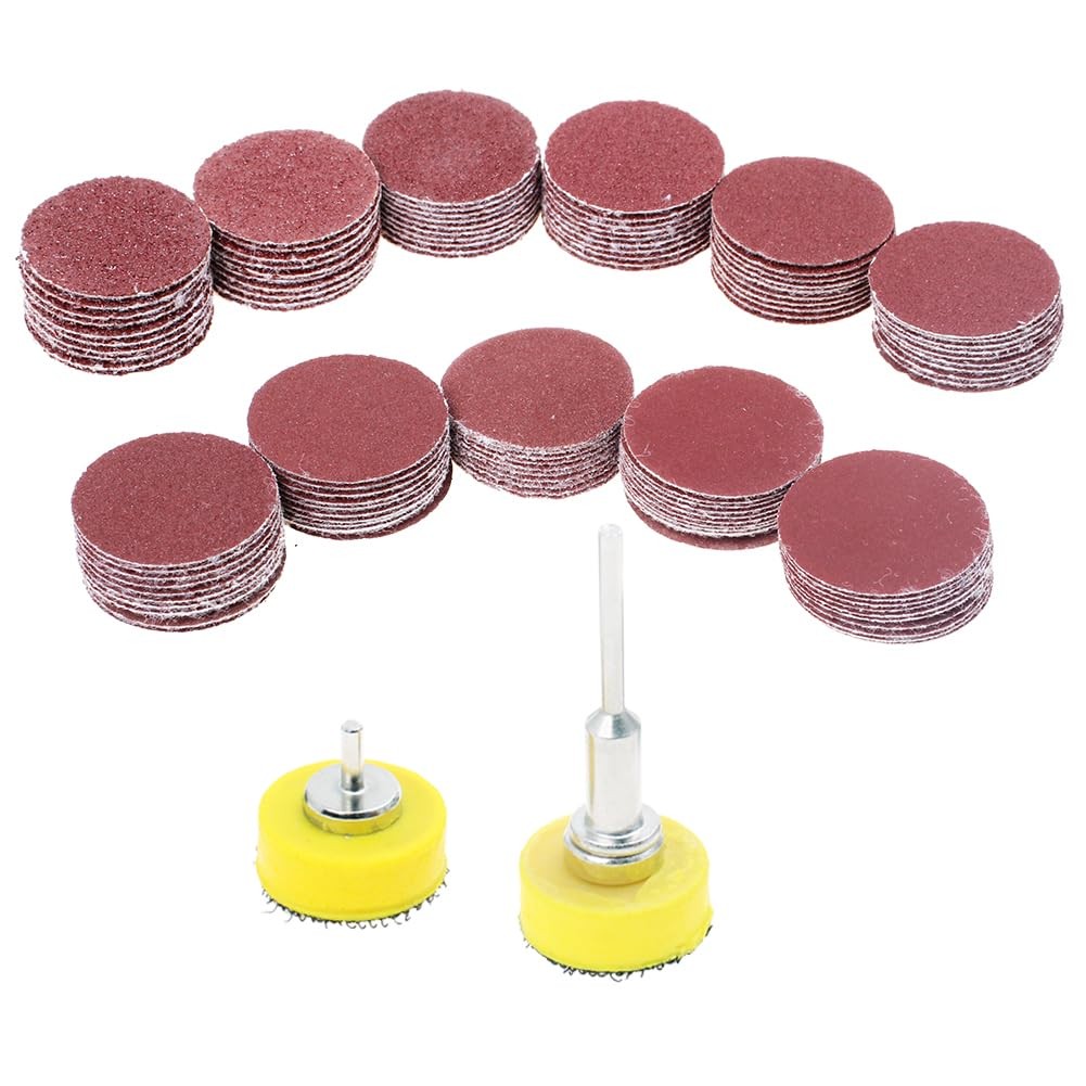110PCS 1 Inch Sanding Discs Hook Loop Grit Sandpaper Polishing Kit Rotary Tool D