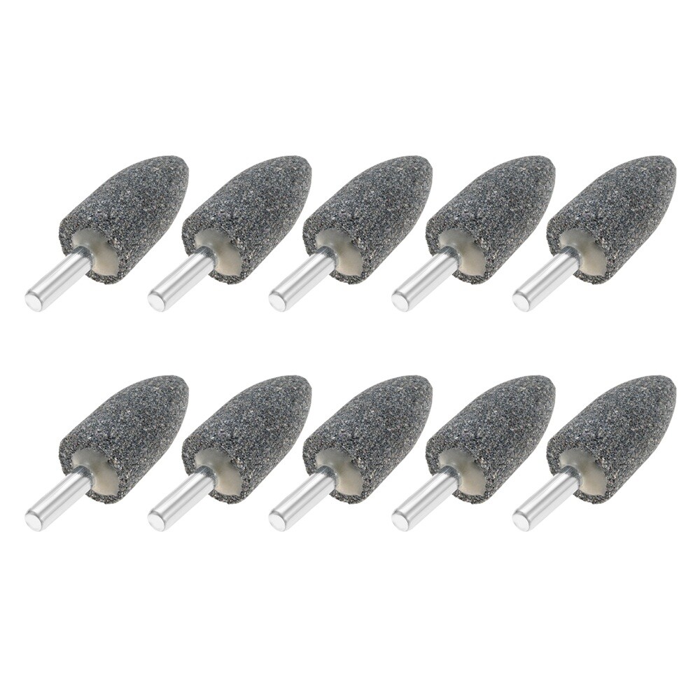 10PC Cone Shape Grinding Stones 20mm Aluminium Oxide Fit Electric Rotary Tool