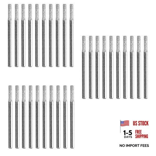 30pcs 3mm/0.12″ Cylindrical Head Diamond Drill Bit Diamond Grinding 3mm, 30pcs