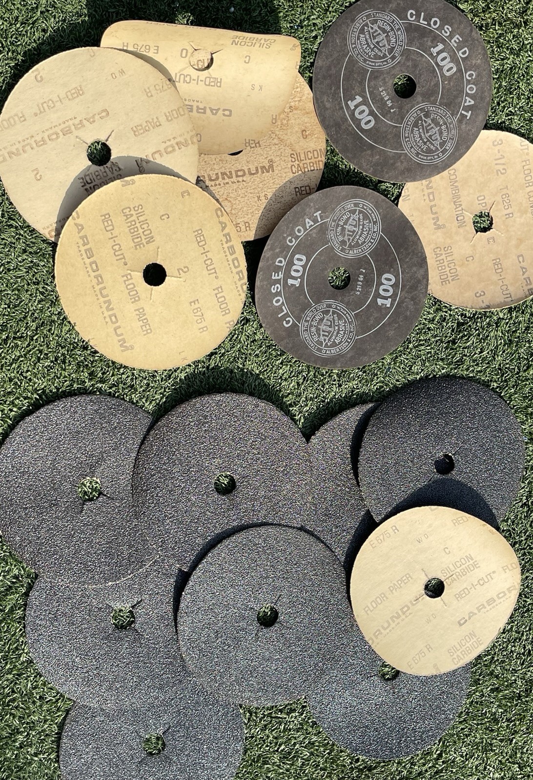 6.5” Sanding Disc Lot Carborundum Silicon Carbide Floor Sander 16pc