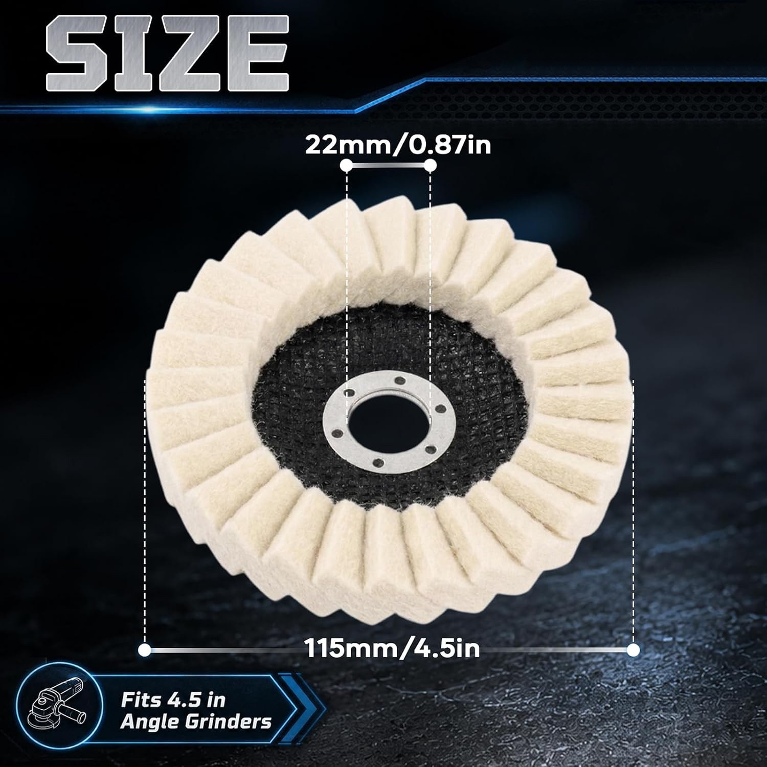 4.5 in Wool Felt Flap Disc Metal working Polishing Buffing Wheel For Grinder