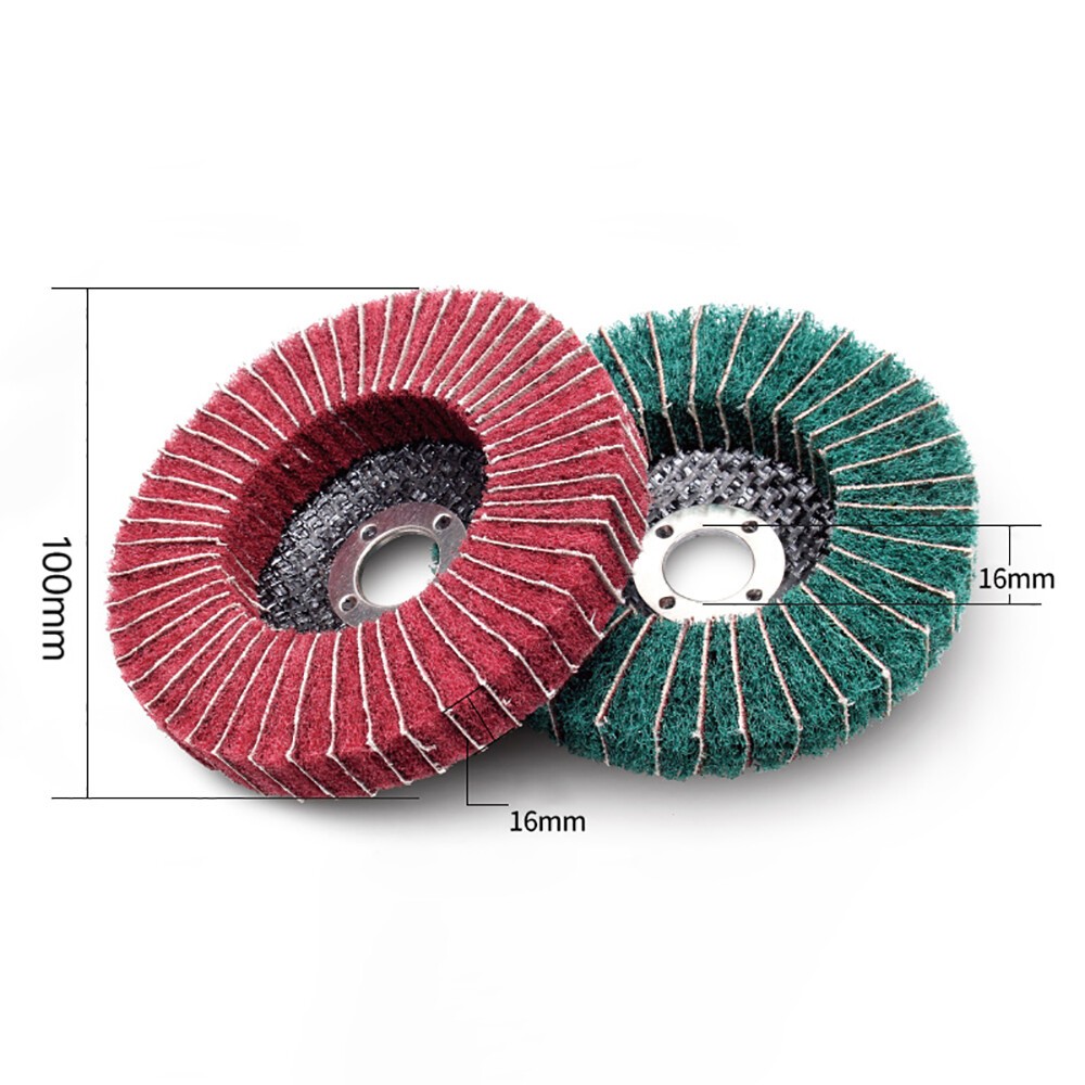 100mm Nylon Fiber Flap Polishing Wheel Pads Abrasive Buffing For Angle Grinder