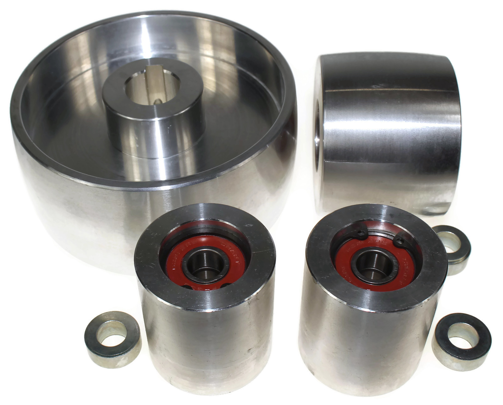 2×72″ Belt Grinder wheels-5″ Drive-19mm shaft, 3″ Track-2″ Idler-Hinge Bracket