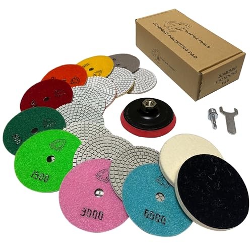 Diamond Polishing Pads 4 Inch Wet Dry Set Pieces for Concrete Marble Quartz 13