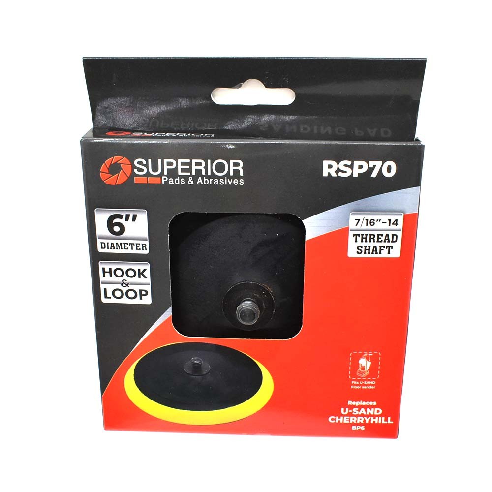 Aftermarket 6 Inch Dia Hook & Loop Sanding / Backer Pad with 7/16 Inch -14 Mount