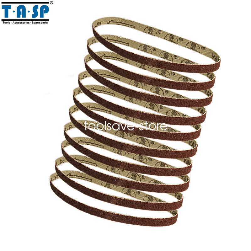 10PC Abrasive Sanding Belts 3/8″x13″, 10x330mm Belt Sander Sandpaper TAATS