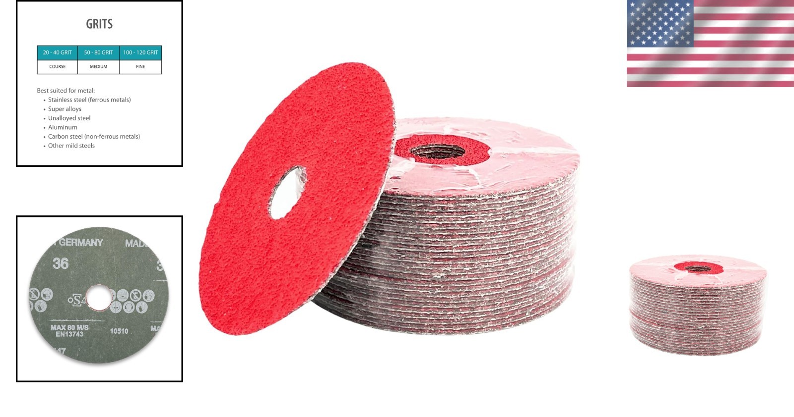 Self-Sharpening 5″ Ceramic Sanding Discs – 25 Count for Alloys & Metals