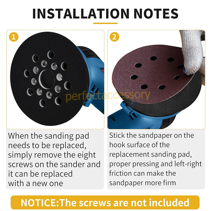 1/2/5Pc 5″ Hook&Loop Sander Pad For Bosch GEX12V GEX12V-5N GEX18V-5N GEX18V-5B15