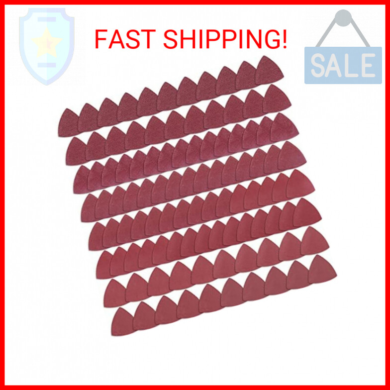AUSTOR 100 Pieces Triangle Sanding Pads Triangular Sandpaper Sanding Sheets Fit