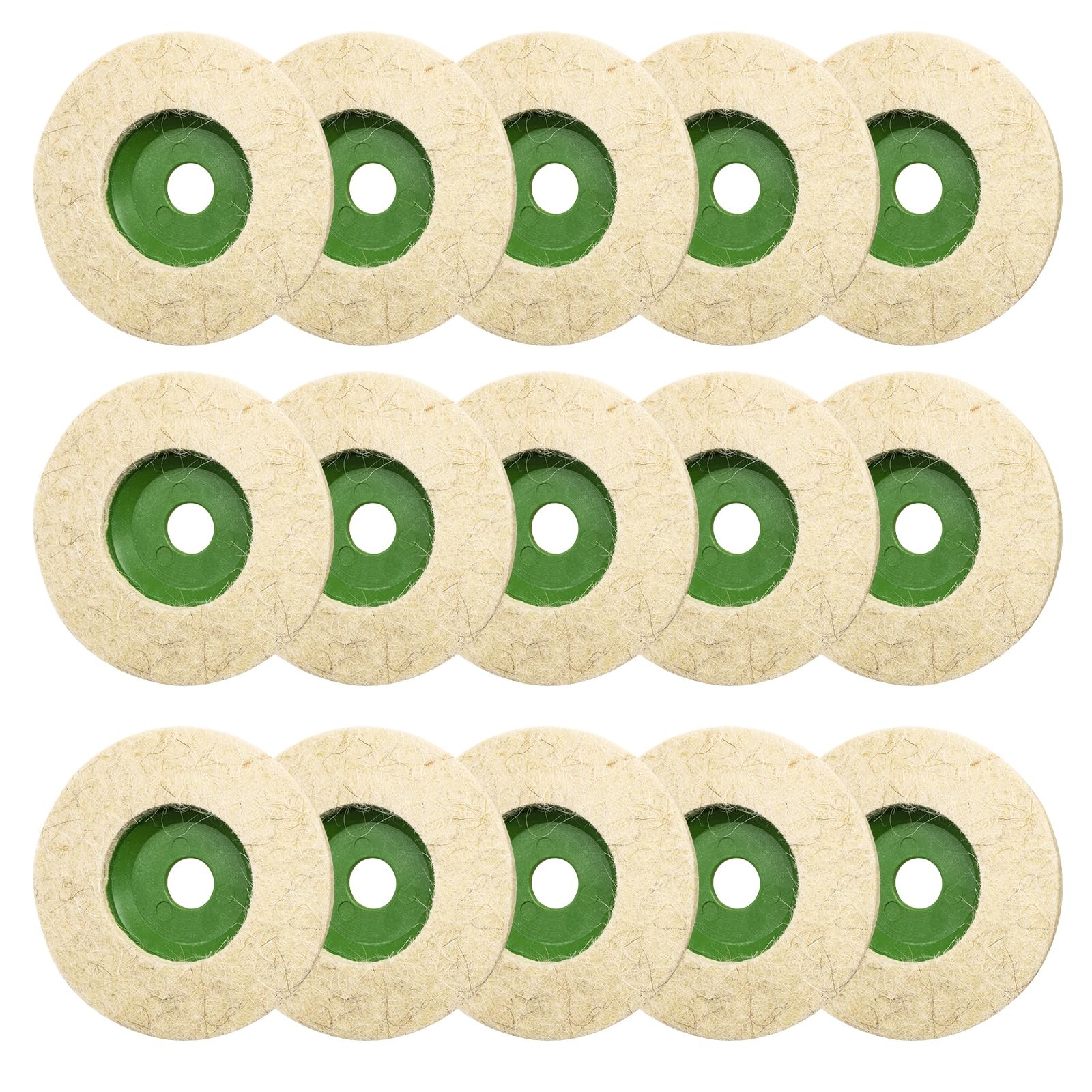 15Pcs 4 Inches Wool Felt Disc Wheel Pad for 5/8″ Arbor Angle Grinder, Buffing…
