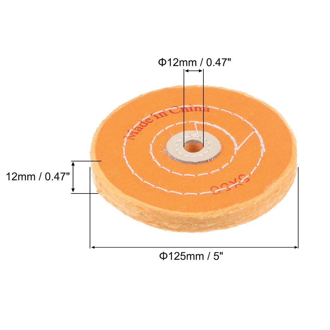 uxcell 5-Inch Cotton Buffing Wheel Polishing for Bench 5 inches x 0.47