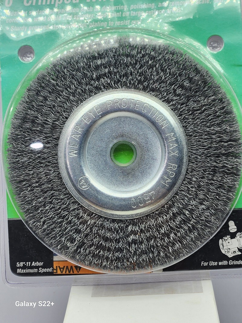 6 in. x 1 in. x 5/8 in. Arbor with 1/2 in. Adapter Crimp Wire Wheel