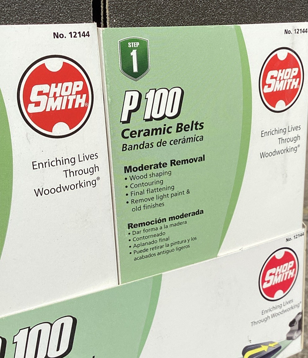12 Shop Smith 4 in x 24 in Ceramic Sanding Belts P100 12-Belts In Pack