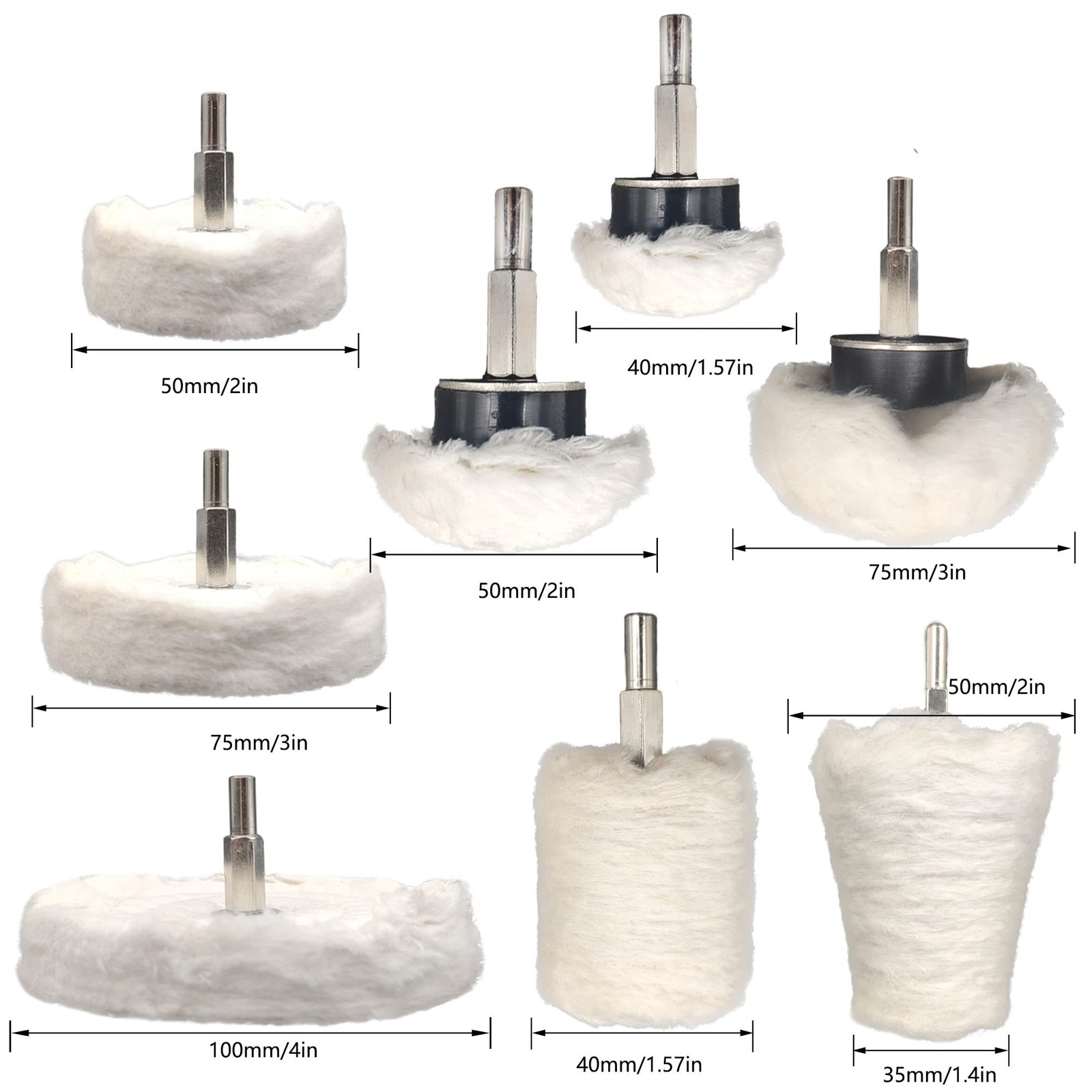 19 Pcs Buffing Wheel for Drill,Buffing Pad Polishing Wheel Kits with 6 Pcs Po…